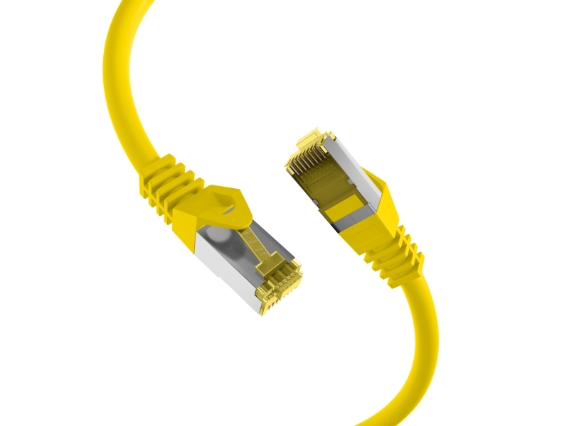 Rj45 Patchkabel S/Ftp, Cat.6A, Lszh,Cat.7 Råkabel, 0,15M, Gul Det Skærmede Cat.6A Rj45 Patchkabel Sikrer Meget Gode Egenskaber Til 10 Gigabit Etherne