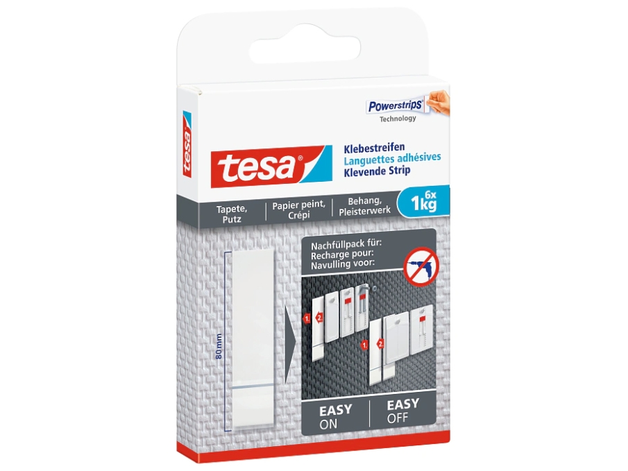 Tesa 77771-00000-20, Montagepad, Weiß, Drinnen, Papier, Putz, 1 Kg, 6 Stück(E)