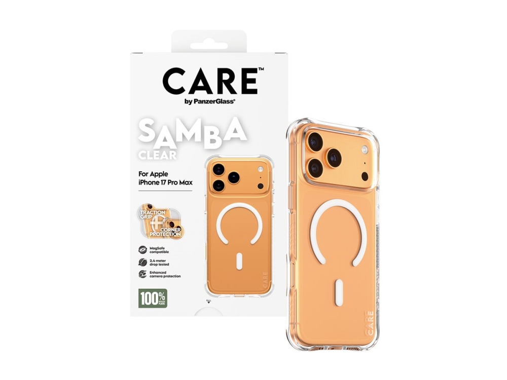 Care By Panzerglass Samba - Bagsidecover Til Mobiltelefon - Magsafe-Kompatibilitet - Termoplastisk Polyuretan (Tpu) - Transparent Med Hvid - For Appl