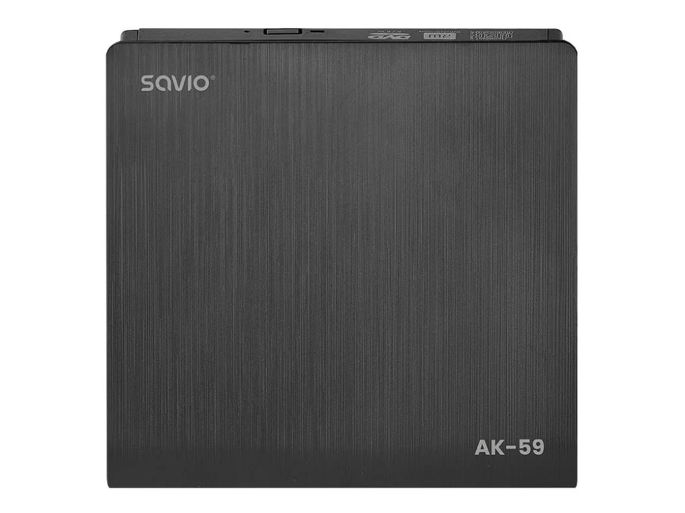 Savio Ak-59 Ekstern Slank Cd/Dvd-Optager R/Rw - Usb-C/Usb-A, Sort
