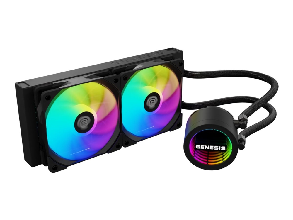 GENESIS Hydria 240 ARGB - Kylsystem med vätska till processorn - Elementstorlek: 240 mm - (för: LGA1150, LGA1151, LGA1155, LGA1156, LGA1200, LGA1700, LGA1851, AM4, AM5) - kopparbas - 120 mm - svart | Datorkomponenter - Kylning & moddning - CPU Kylning | GameStuff