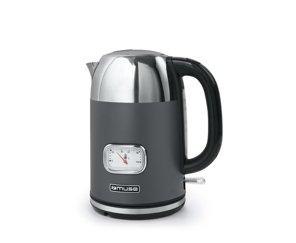 Muse Ms-020 Dg, 1,7 L, 2200 W, Grå, Rustfrit Stål, Rustfrit Stål, Vandmåler, Ledningsfri