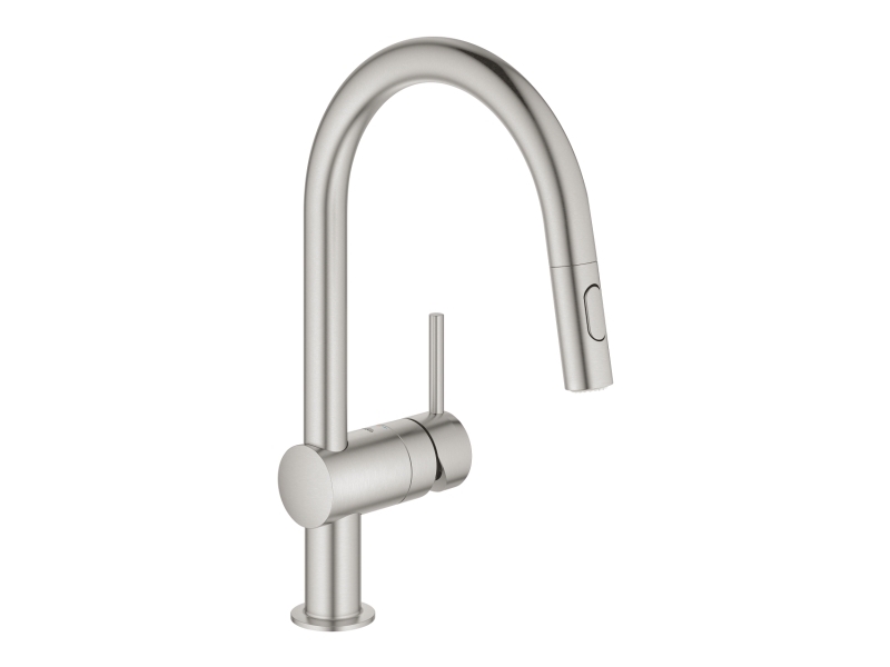 Grohe Minta Etgr Køk Brus Dual - Etgrkøkkenbatteri, C-Tud, Ethulsmontage, Supersteel 32321Dc2