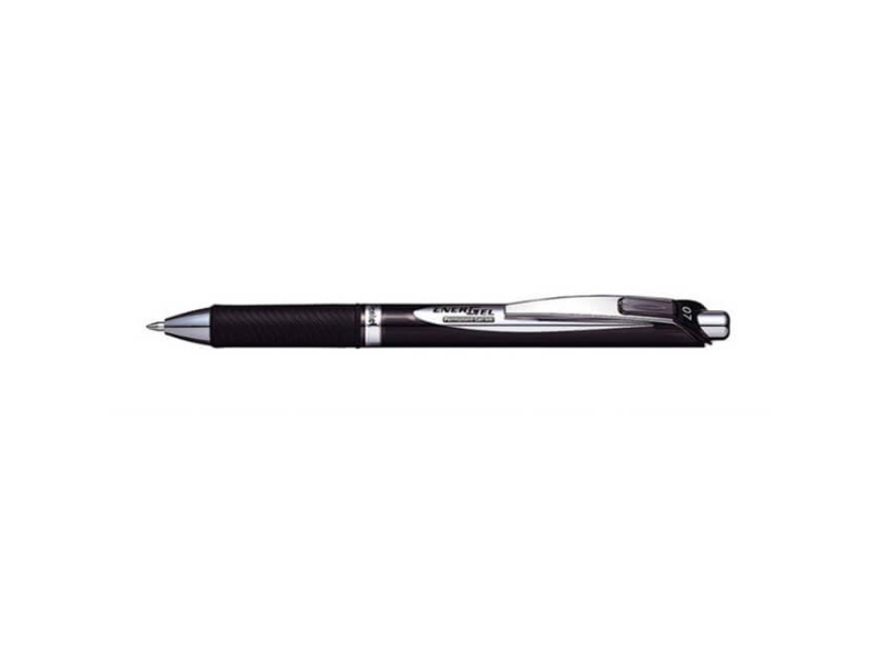 Pentel Energel, Clip-On Udtrækkelig Kuglepen, Sort, Sort, Mellem, Rund, Ambidextrous