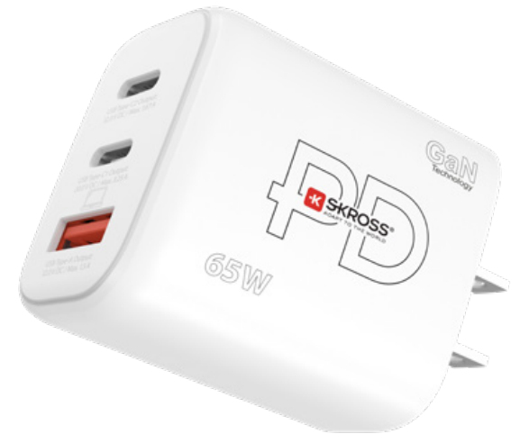 Skross Power Charger 65W Pd Gan Eu - Dieser Ultrakleine - Leistungsstarke Power Charger Usb-C 65 W Gan Pd Eu Von Skross Sorgt Bequem Für Einen Volle