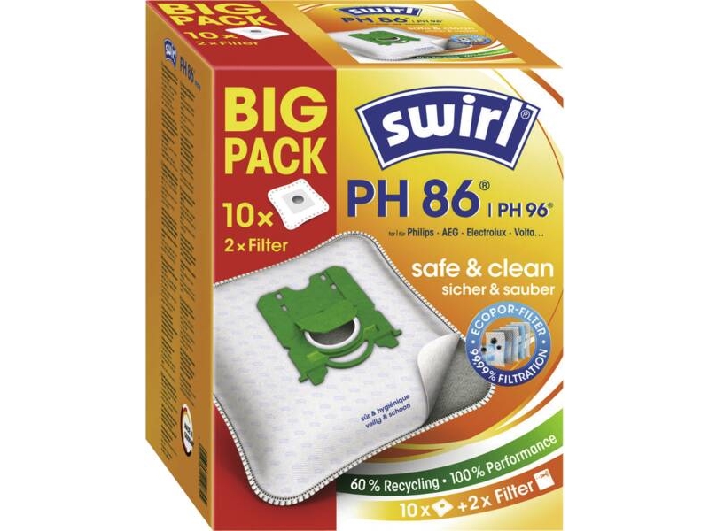 Swirl Ph 86 / 8+2 Micropor Plus Airspace, Støvpose, 350 G, 165 Mm, 220 Mm, 127 Mm, 502 G