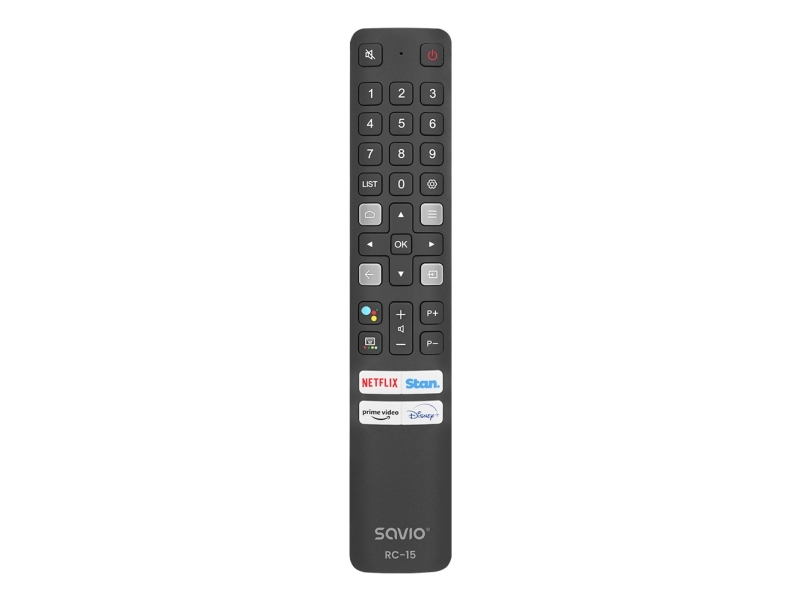Savio Rc-15 Universal Remote Control/Replacement For Tcl Smart Tv, Tv, Ir Trådløs, Tryk På Knapper, Sort