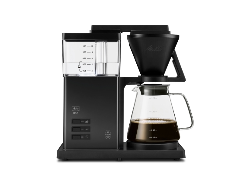 Melitta One, Filterkaffeemaschine, 1,25 L, Gemahlener Kaffee, 1525 W, Schwarz, Transparent