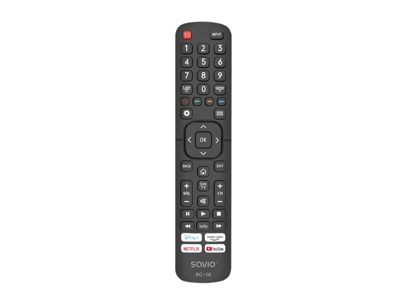 Savio Rc-14 Universal Remote Control/Replacement For Hisense Smart Tv, Tv, Tv-Tuner, Ir Wireless, Drucktasten, Schwarz