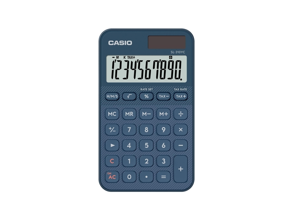 Casio SL-310YC, Ficka, Grundläggande, 10 siffror, Batteri/solcell, Marinblå | Kontorsmaskiner - Räknare - Kalkylatorer | GameStuff