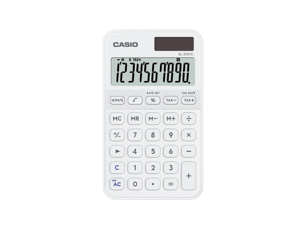 Casio SL-310YC, Ficka, Grundläggande, 10 siffror, Batteri/solcell, Vit | Kontorsmaskiner - Räknare - Kalkylatorer | GameStuff