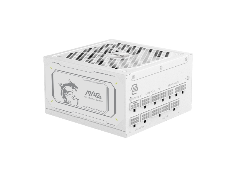 Msi Mag A1000gl Pcie5 White, 1000 W, 100 - 240 V, 50/60 Hz, Aktiv, 120 W, 999,6 W