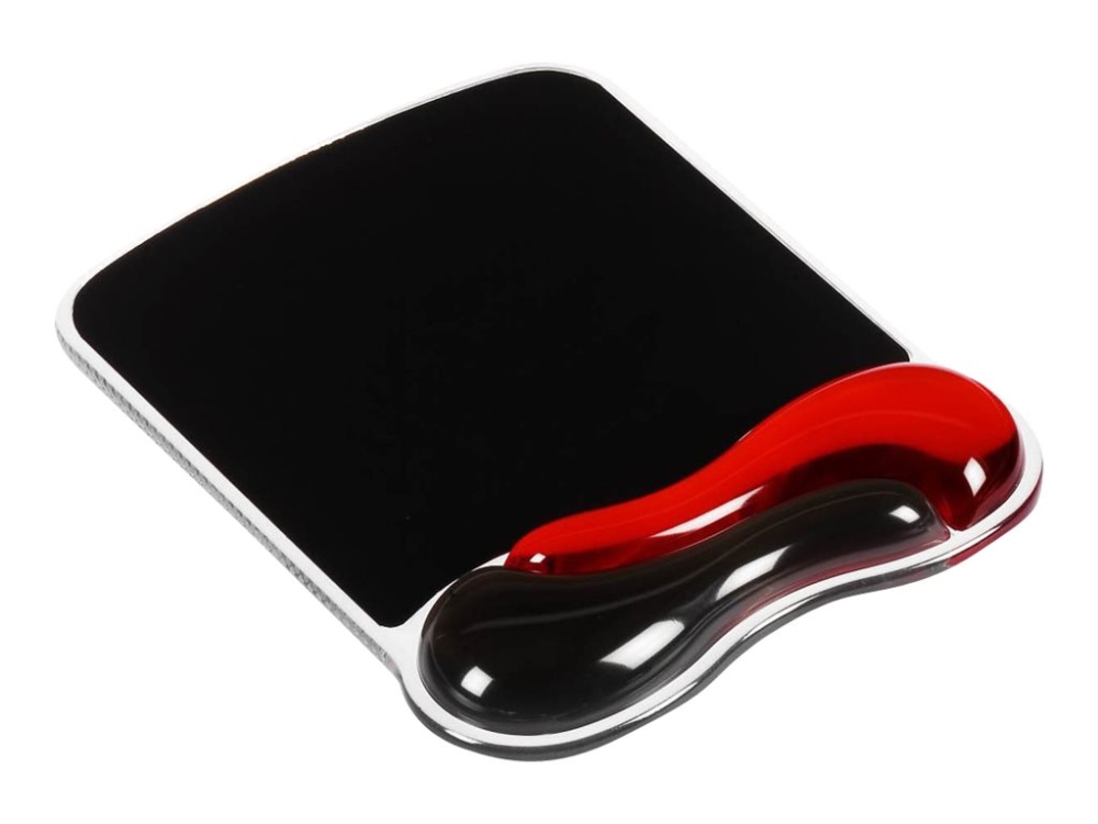 Kensington Duo Gel Mouse Pad Wrist Rest - Musemåtte Med Håndledsstøtte - Sort, Rød - Taa-Kompatibel