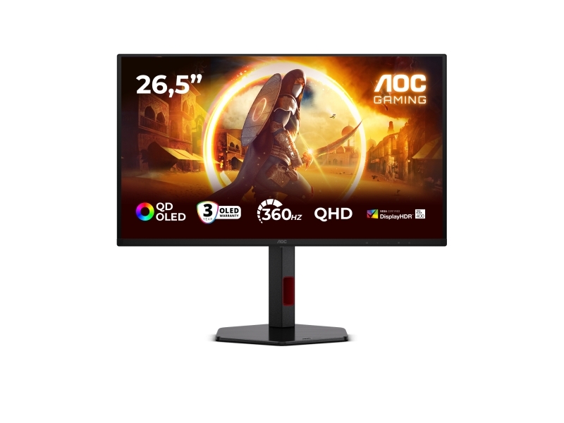 Aoc G4 Q27g4sdr, 67,3 Cm (26.5"), 2560 X 1440 Pixel, Quad Hd, Qd-Oled, 0,03 Ms, Schwarz, Rot