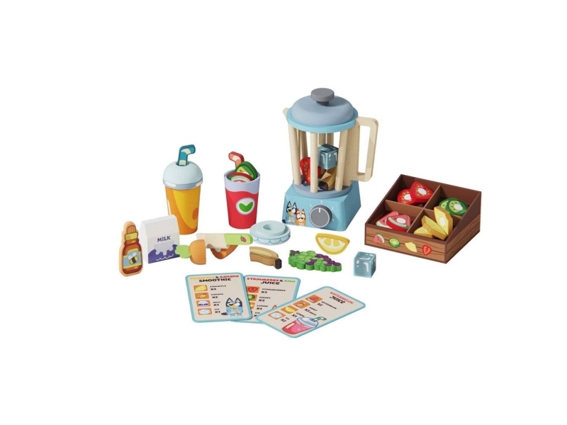 Bluey - Wooden Smoothie Set - Legemad Sæt I Træ - 24 Dele