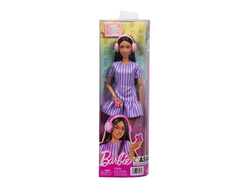 Barbie Fashionista-dukke med striber (autismebevidsthed)