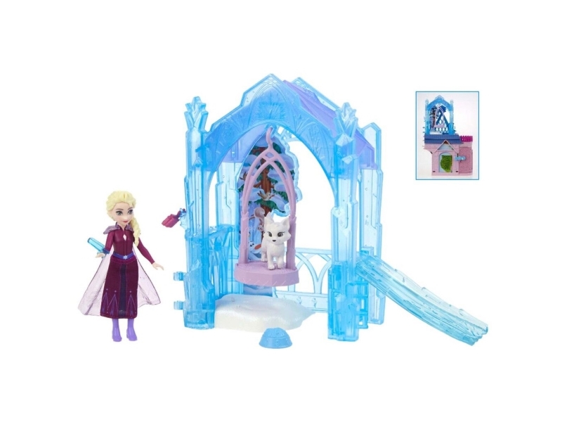 Disney Frozen Legetøj - 16 cm - Elsa's Icy Animal Hideaway