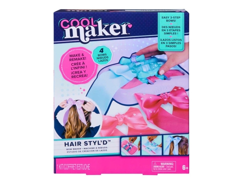 Cool Maker , Hair Styl’D Bow Maker, Make &Amp Remake 4 Bows, Hair Accessories Arts And Crafts Kit, Kids Toys For Girls Ages 6 And Up