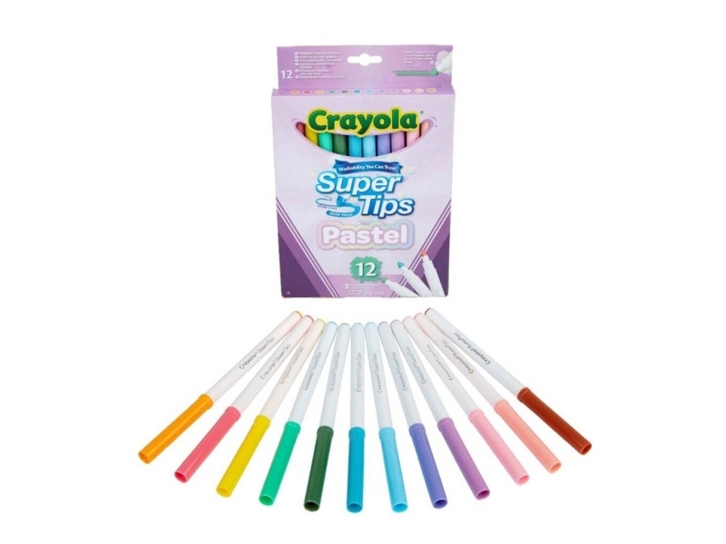 Crayola Supertips Pastel Washable Markers 12 Pcs