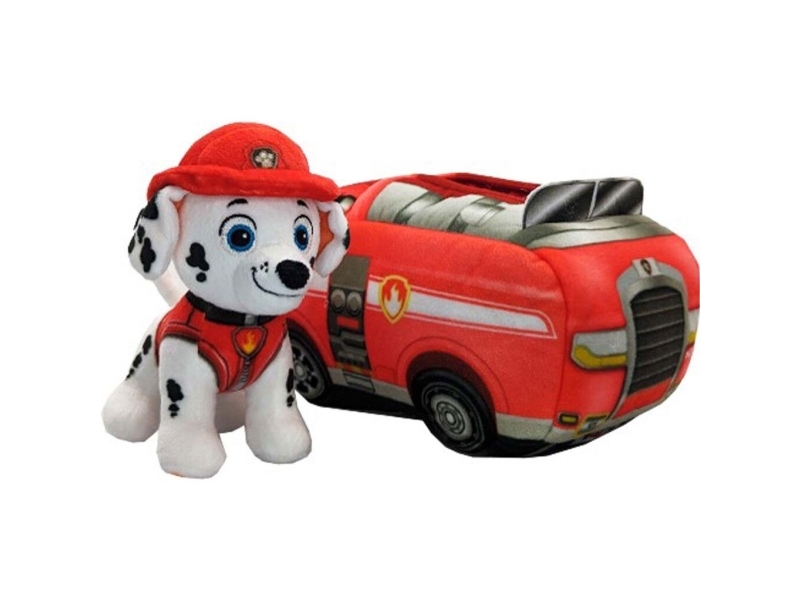 Paw Patrol 2-in-1 Vehicle Plush w/Marshall 15 cm