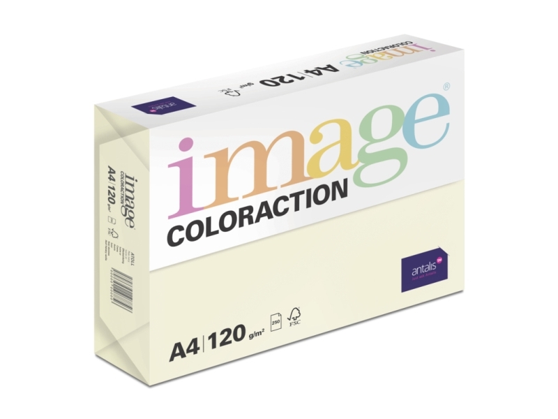 Image, Coloraction, Atoll/pale ivory Kopipapir, træfri ECF, 120g/m2, 210mm x 297mm, A4, Smal bane, p