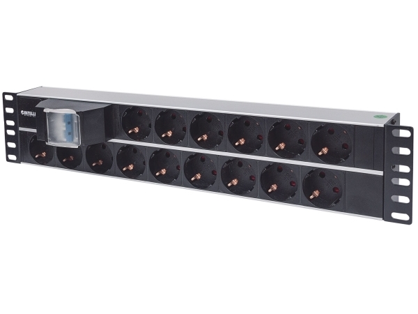 Intellinet 714051, Grundläggande, Kopplad, 2U, horisontell, Gjuten aluminium, Gjuten aluminium, Svart, 15 AC-utgångar | Datorer & Surfplattor - UPS - UPS tillbehör | GameStuff
