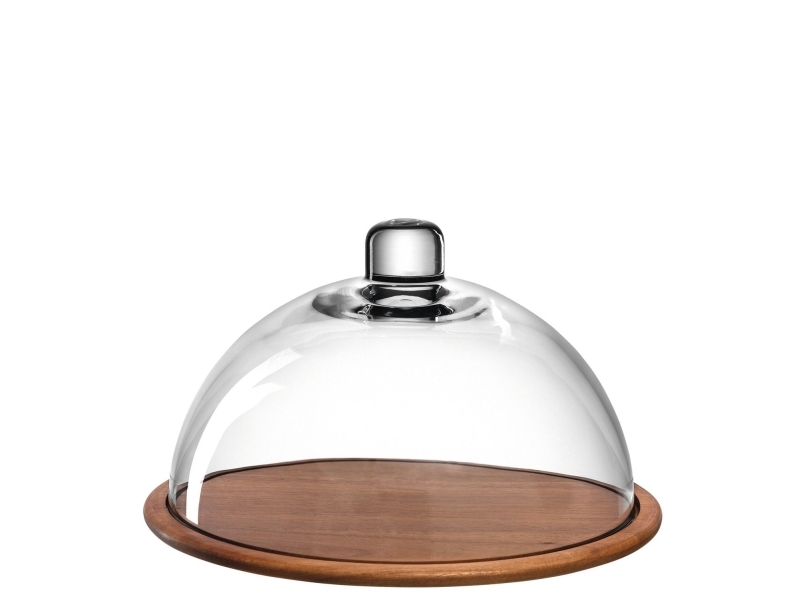 LEONARDO 018519, Serveringsfad, Glas, Træ, Transparent, Træ, Rund, 28 cm, 280 mm