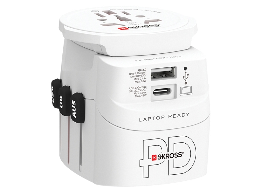 Skross 1.302474, Universal, Universal, Typ B, Typ I (AU), Typ F, Typ G (UK), Typ L (IT), Typ B, Typ I (AU), Typ C, Typ F, Typ J (CH), Typ N (BR), Typ G (UK), 100-250 V, 50 - 60 hz | Datortillbehör - Laddare & Batterier - Övriga nätaggregat | GameStuff