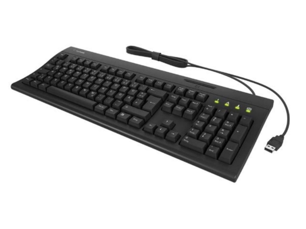 Keysonic Ksk-8041U-Cr Full-Size Mechanischetastatur Mit Smart Cardreader, Usb, Schwarz, Volle Größe (100%), Kabelgebunden, Usb, Mechanischer Switch,