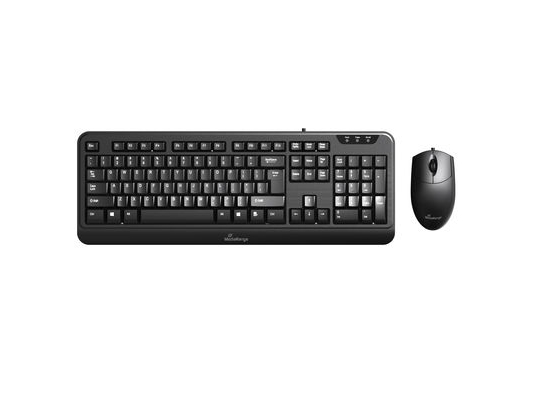 Mediarange Mros108-Gr, Volle Größe (100%), Kabelgebunden, Usb, Qwerty, Schwarz, Maus Enthalten