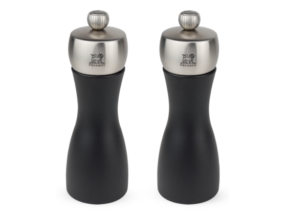 Peugeot Fidji, Salt og peberkværn sæt, Sort, Sølv, Rustfrit stål, Træ, Rustfrit stål, Peber, Salt, 150 mm