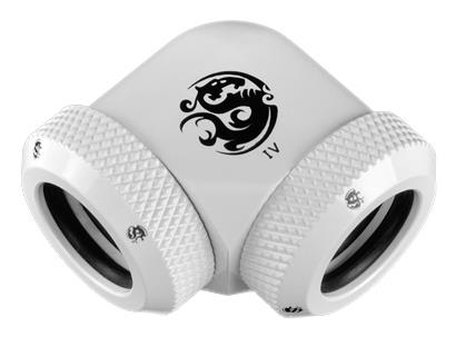 Bitspower Multi-Link adapteri 90 astetta 12mm OD 12mm OD kovaputkeen - valkoinen