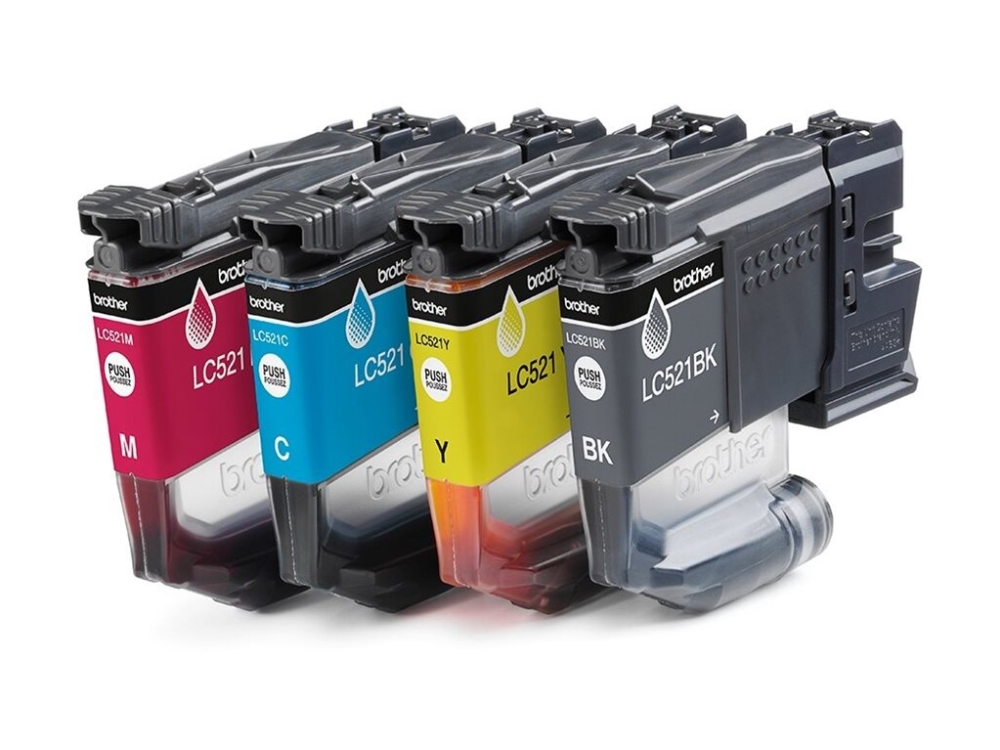 Brother Lc521val, Schwarz, Cyan, Magenta, Gelb, 4 Stück(E), 500 Seiten, 500 Seiten, Multipack