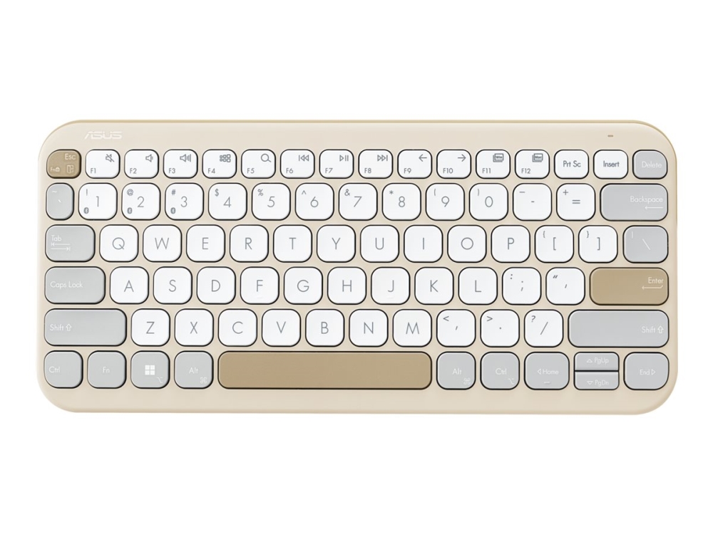 Asus Marshmallow Kw100 - Tastatur - 75% - Compact - Trådløs - Bluetooth 5.0 Le - Havremælk