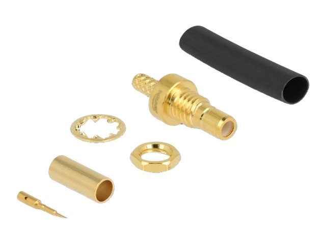 Delock Smb Buchse Zum Crimpen Rg-174 / Rg-316 Mit Passendem Schrumpfschlauch, Smb, Stecker, 50 Ohm, Schwarz, Gold, Messing, Taiwan
