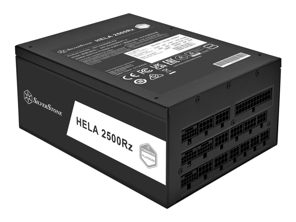 Silverstone Hela 2500R, Pc Power Supply Black, 4X 12-Pin High Power Gpu, 7X Pcie, Cable Management, 2500 Watts