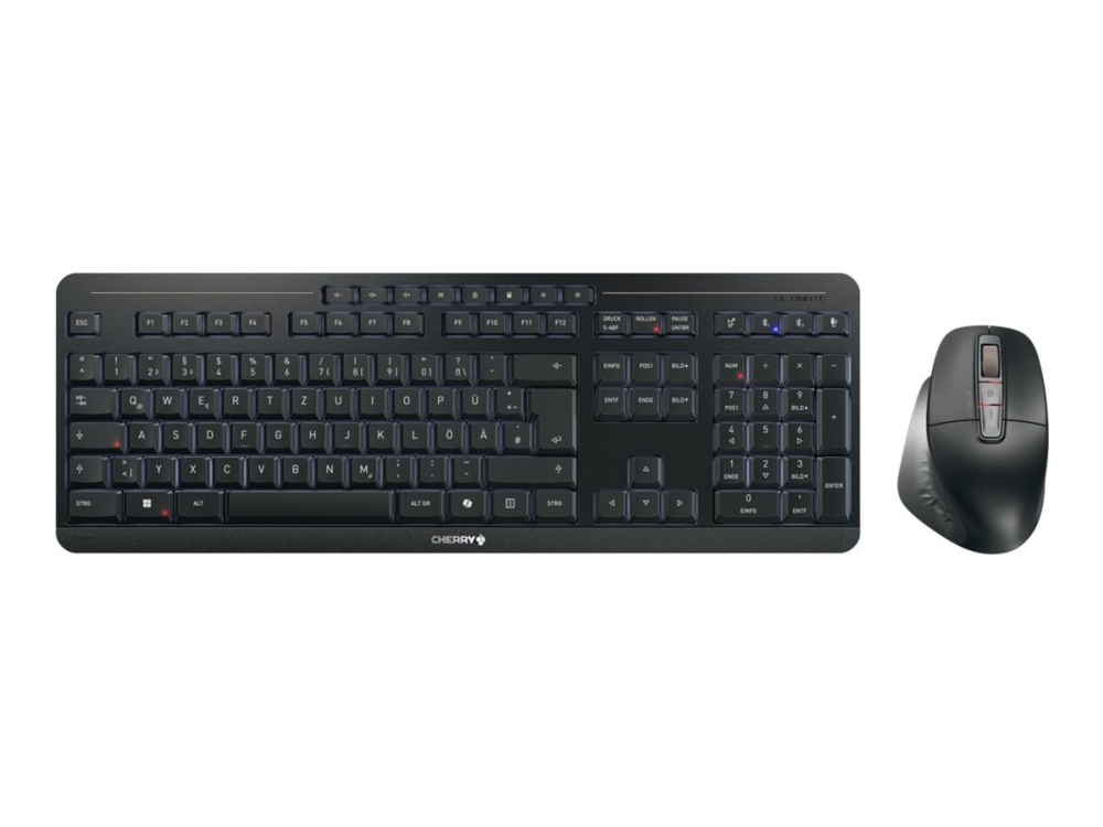 Cherry Stream Desktop Ultimate - Sæt Med Mus Og Tastatur - 100% - Full Size - Bagbelyst - Trådløs - 2.4 Ghz, Bluetooth 5.2 - Azerty - Fransk - Tastko