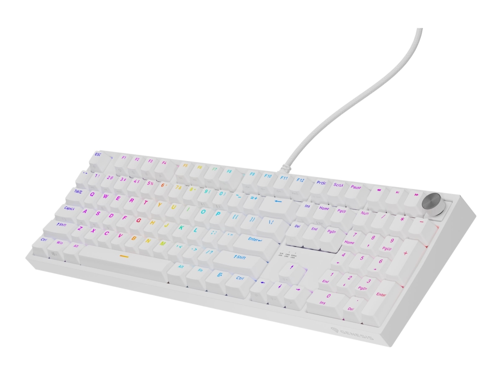 Gaming Tastatur Genesis Thor 404 Us Rgb Hintergrundbeleuchtung Mechanisch Weiss Gateron Gelb Pro