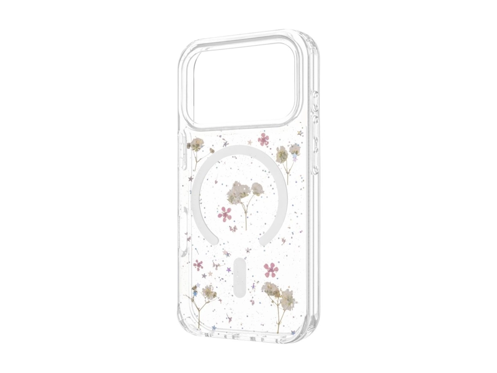 Fixed Magbloom - Bagsidecover - Med Magsafe - Termoplastisk Polyuretan (Tpu), Polycarbonat (Pc) - Blush Plum - Flowers - For Apple Iphone 17 Pro
