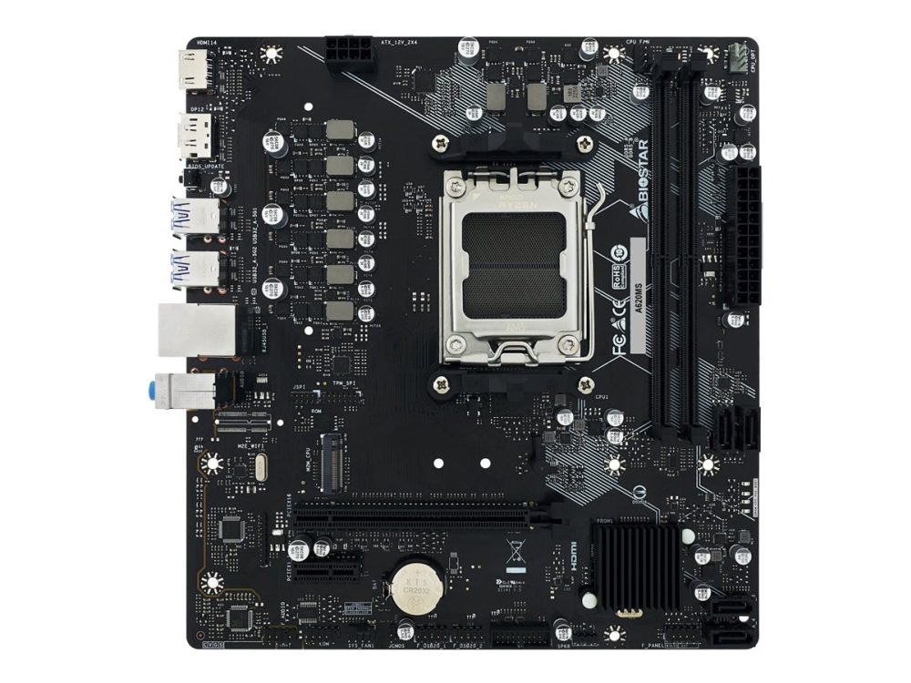 Biostar A620ms, Amd, Sockel Am5, Amd Ryzen 7000 Serie, Amd Ryzen 8000 Serie, Amd Ryzen 9000 Serie, Ddr5-Sdram, 128 Gb, Dimm