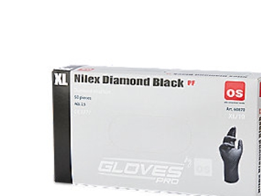 Engangshandske Nilex str. 10 - Nitril, Diamond, pudderfri sort 0,25mm. pakke a 50 stk