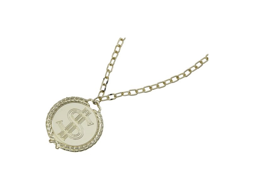 Goldene Halskette Mit Dollar Medaillon