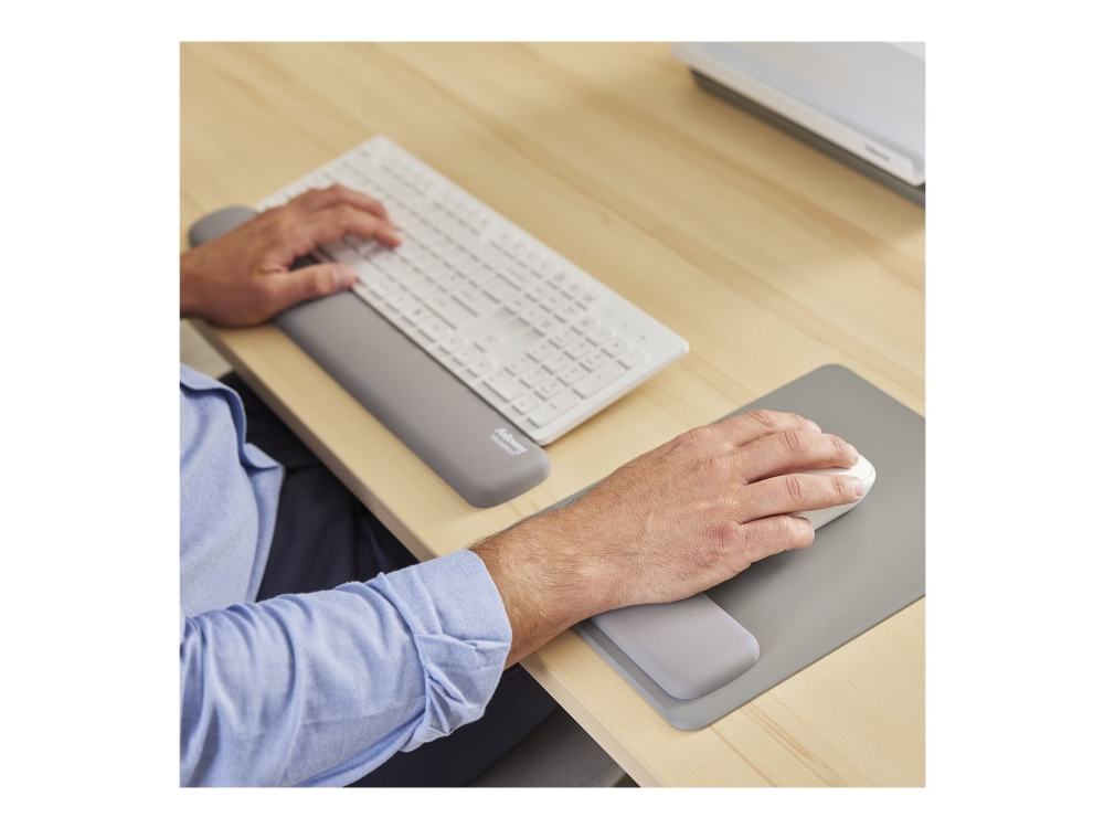 Fellowes Breyta Keyboard Wrist Rest - Grey, Silicone, Grey, En Iso 9241-5, 60 Mm, 470 Mm, 17.5 Mm