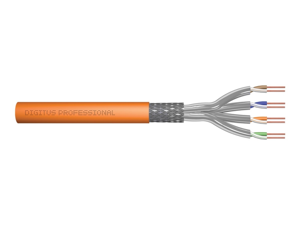 Digitus - Installationskabel - 1000 M - 7.5 Mm - S/Ftp - Simplex - Cat 7 - Halogenfri, Solid - Orange, Ral 2008
