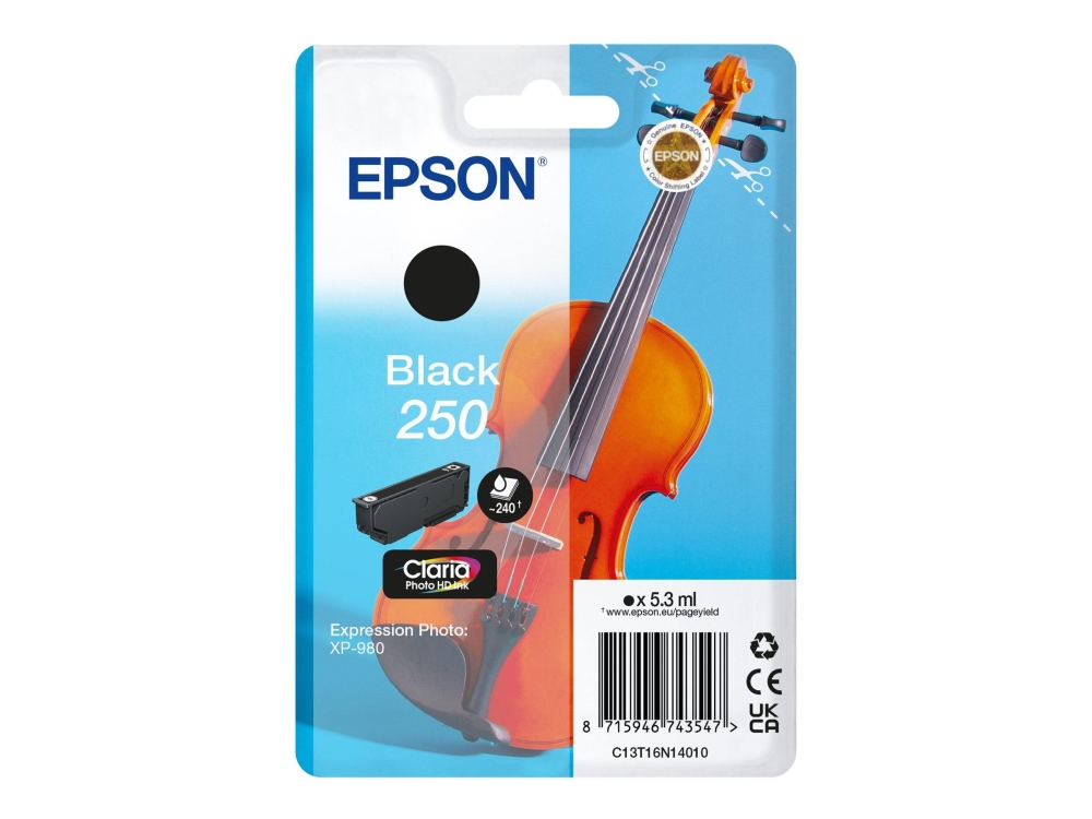 Epson 250 Violin Claria Photo Hd, Standardertrag, Schwarz, 5,3 Ml, 1 Stück(E), Einzelpackung