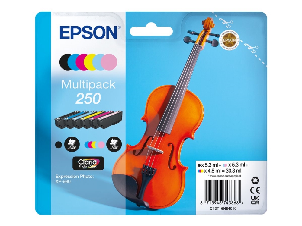 Epson Tintenmultiplikator 1X5,3Ml/5X4,8Ml Xp 980, ''25''