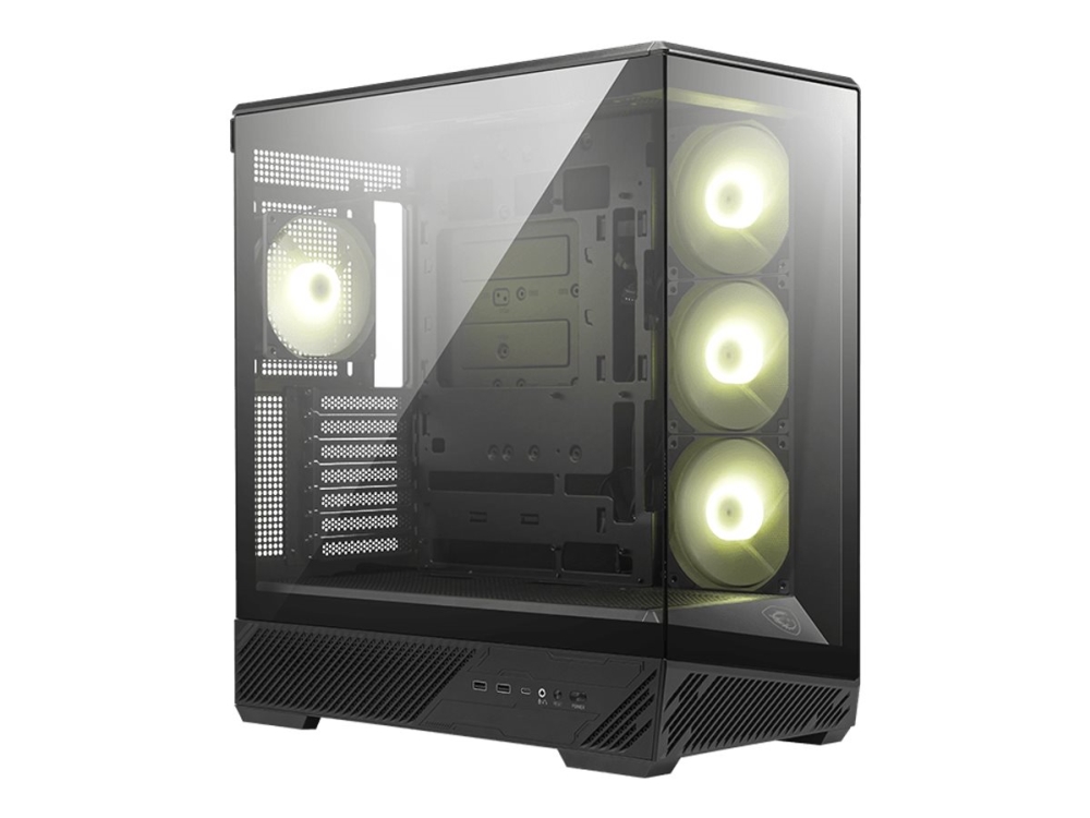 Msi Mag Pano 130R Pz - Mid-Tower - Atx - Seitenteil Mit Fenster (Gehärtetes Glas) - Ohne Netzteil (Atx) - Schwarz - Usb/Audio