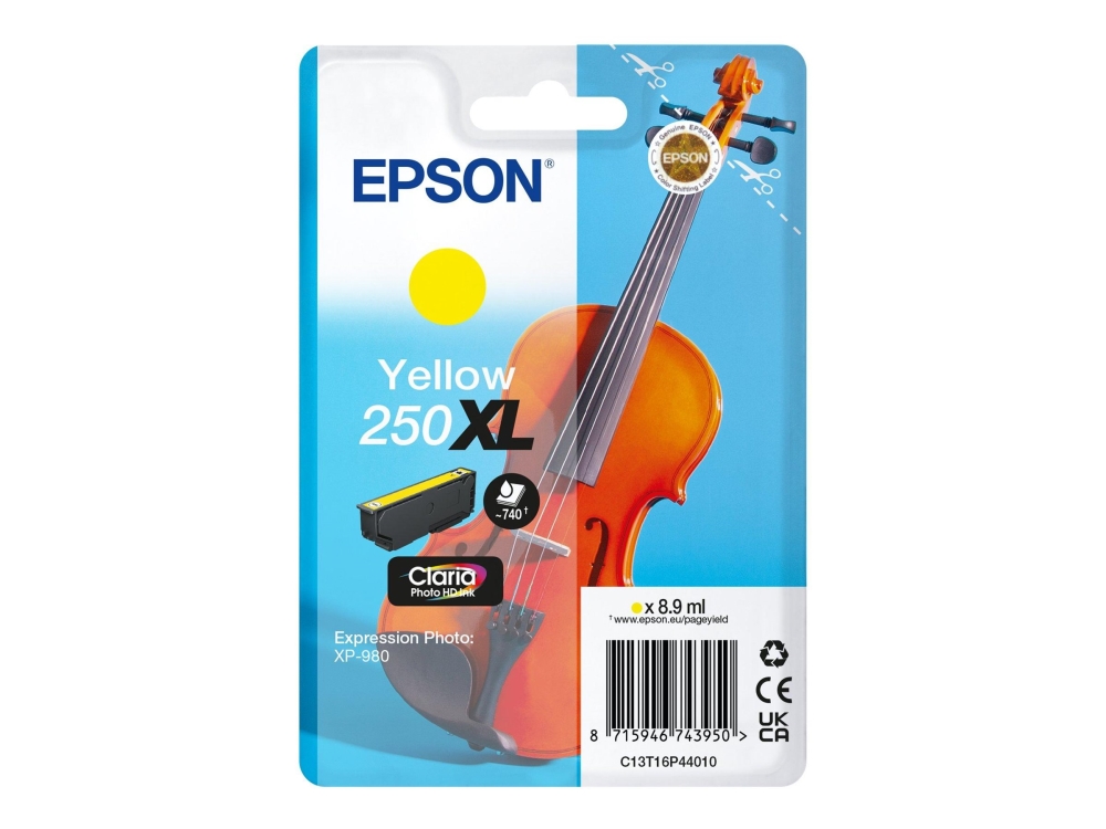 Epson 250Xl Violin Claria Photo Hd, High (L) Yield, Gelb, 8,9 Ml, 1 Stück(E), Einzelpackung