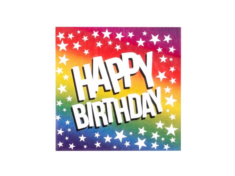 Happy Birthday Servietter, 20 Stk