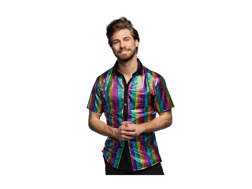 Regenbogen-Diskokugel Hemd